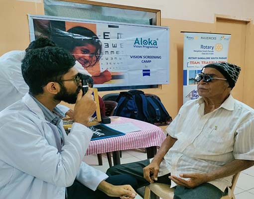Eye Camp, 17 Feb 2025 Rotary Bangalore Spandana at our Bannerghatta home, they also provided 53 free Spectacles to our residents.